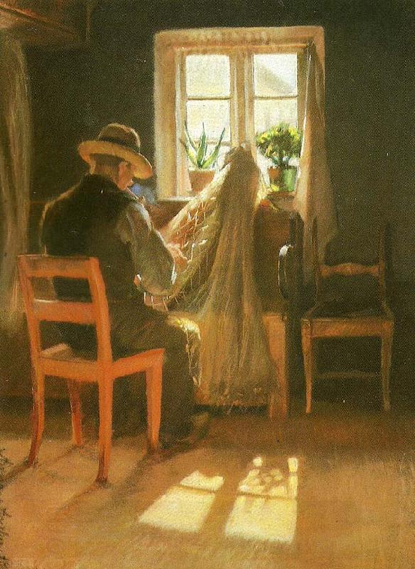 Anna Ancher kran wollesen boder garn oil painting picture